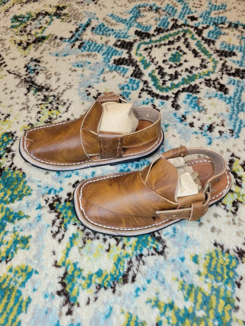 Handcrafted Rich Brown Leather Slingback Peshawari Chappals Sandals, Toddler 5